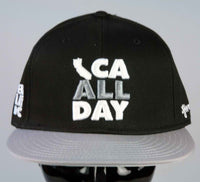 CA ALL DAY Black Snapback hat (Grey/White)