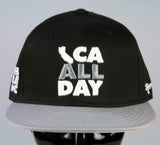CA ALL DAY Black Snapback hat (Grey/White)