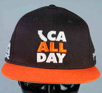 CA ALL DAY Brown Snapback hat (Orange/White)